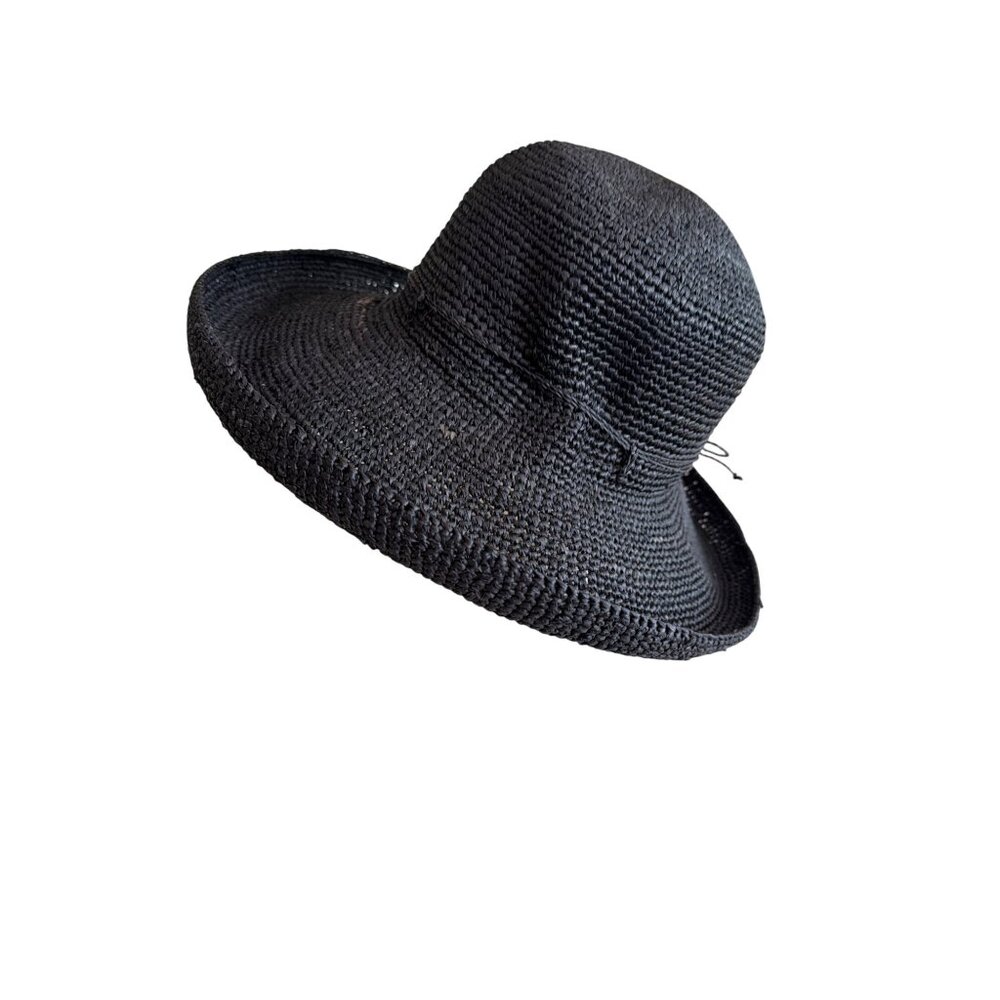 Callanan‎ Resort Black Woven Sun Hat European Designer American Style Natural